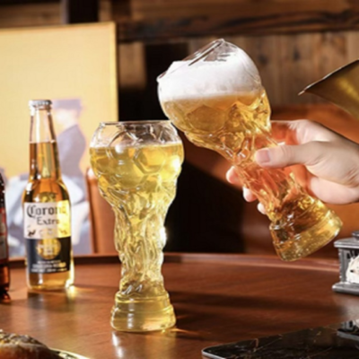 BARRAID World Cup Trophy Shaped Beer Glass, 450 ml Capacity, 1 Glass/Crystal Clear