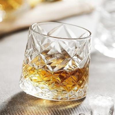 BARRAID Crystal Whiskey Glasses, Premium Cut Glass Design 250 ml, (Set of 6)
