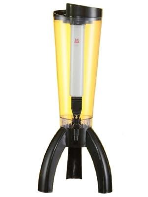 BARRAID Beer/Wiine/Vodka/Whiskey/Beverage/Liquor, Tower Dispenser/Decanter, 3L Capacity with Ice Tube to Serve Cooling, Silver Base.